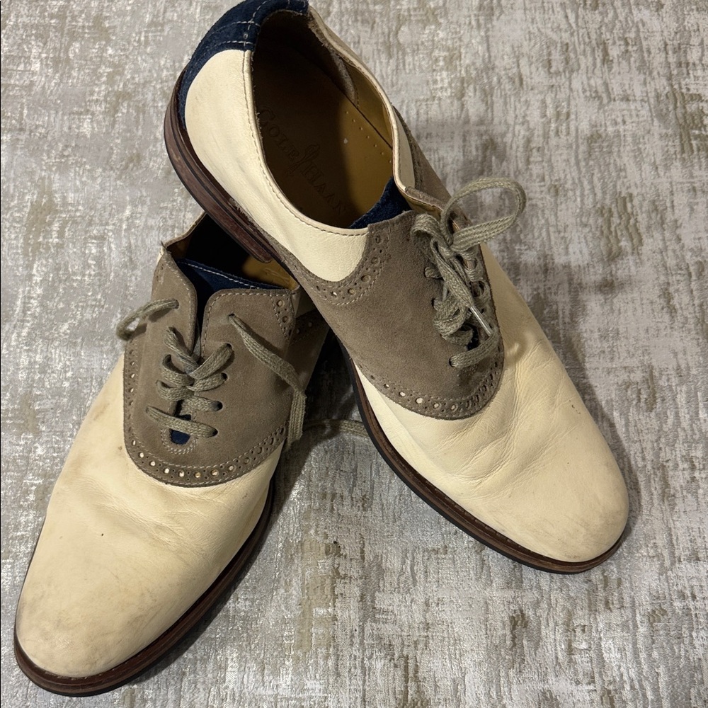 Cole Haan Men's Cream and Tan Oxfords